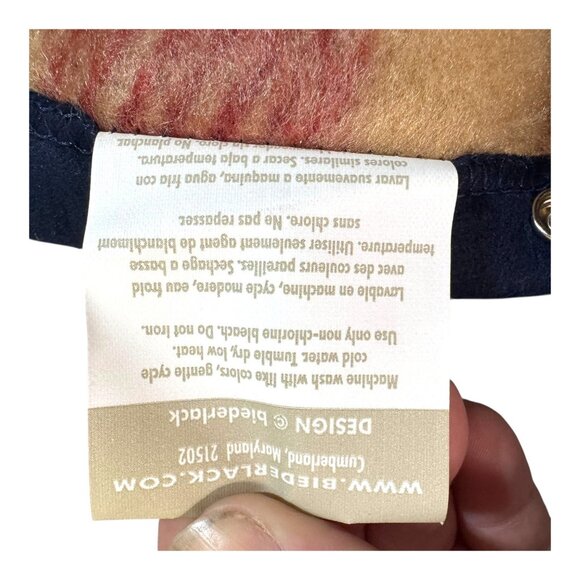 Vintage Biederback Cuddle wrap Plaid Blanket Navy Blue Green Red Tartan Pattern - Picture 3 of 6